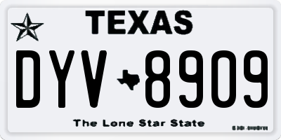 TX license plate DYV8909