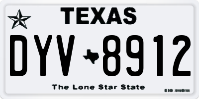 TX license plate DYV8912