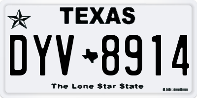 TX license plate DYV8914