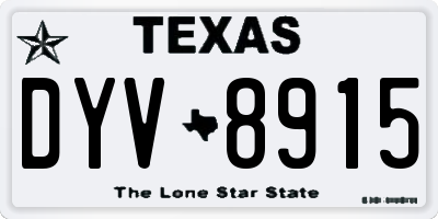 TX license plate DYV8915