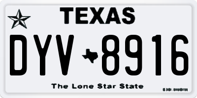 TX license plate DYV8916
