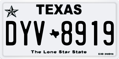 TX license plate DYV8919