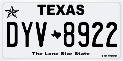 TX license plate DYV8922