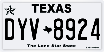 TX license plate DYV8924