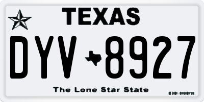 TX license plate DYV8927