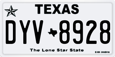 TX license plate DYV8928