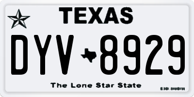 TX license plate DYV8929