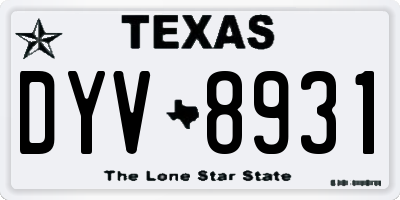 TX license plate DYV8931