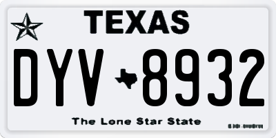 TX license plate DYV8932