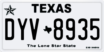 TX license plate DYV8935