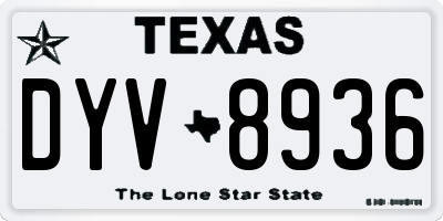 TX license plate DYV8936