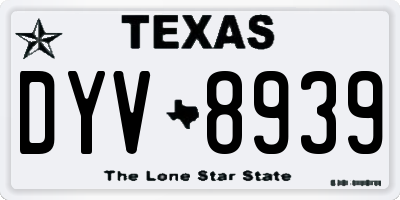 TX license plate DYV8939