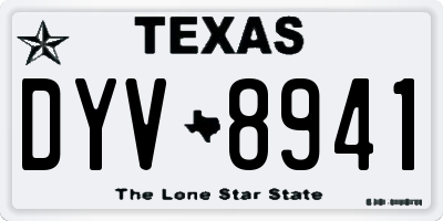 TX license plate DYV8941
