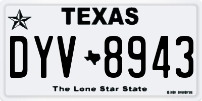 TX license plate DYV8943