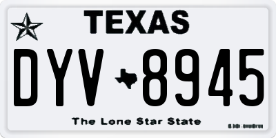 TX license plate DYV8945