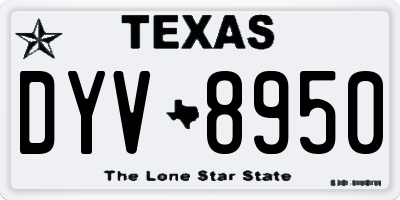 TX license plate DYV8950