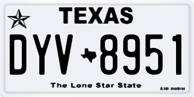TX license plate DYV8951