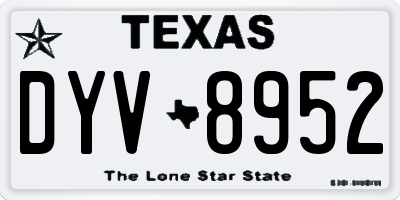 TX license plate DYV8952