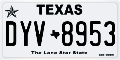 TX license plate DYV8953