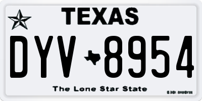TX license plate DYV8954