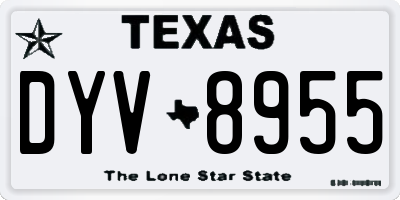 TX license plate DYV8955