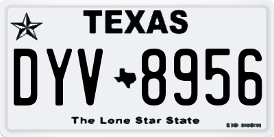 TX license plate DYV8956