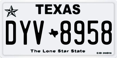 TX license plate DYV8958