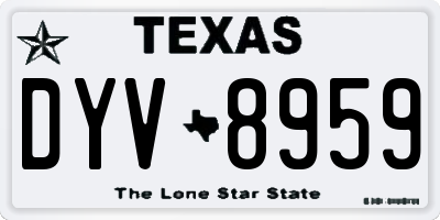 TX license plate DYV8959