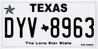 TX license plate DYV8963