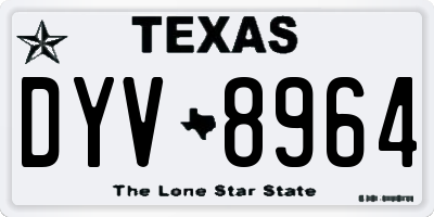 TX license plate DYV8964