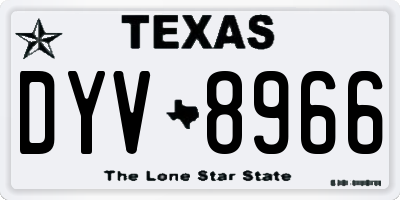 TX license plate DYV8966