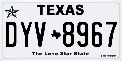 TX license plate DYV8967