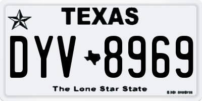 TX license plate DYV8969