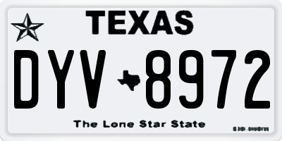 TX license plate DYV8972