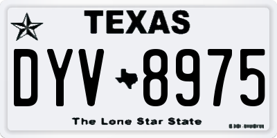 TX license plate DYV8975