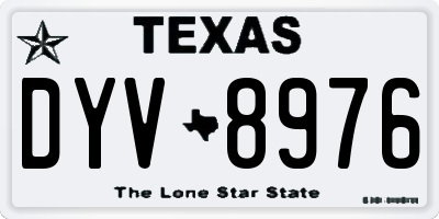 TX license plate DYV8976