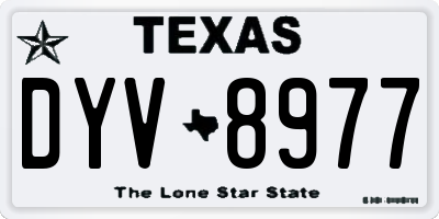 TX license plate DYV8977