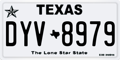 TX license plate DYV8979