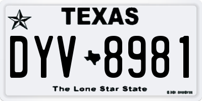 TX license plate DYV8981