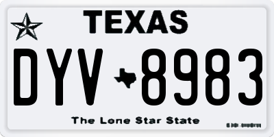 TX license plate DYV8983