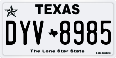 TX license plate DYV8985