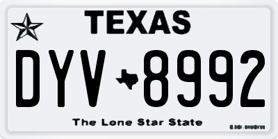 TX license plate DYV8992