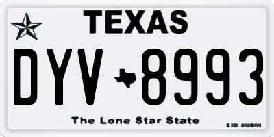 TX license plate DYV8993