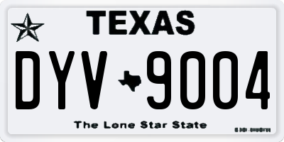 TX license plate DYV9004