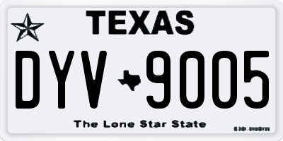 TX license plate DYV9005