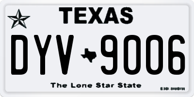 TX license plate DYV9006