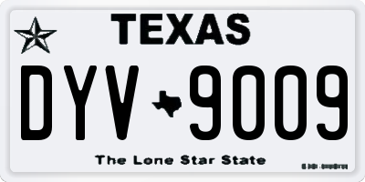 TX license plate DYV9009
