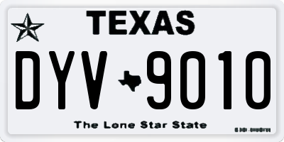 TX license plate DYV9010