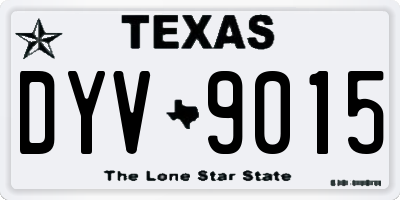 TX license plate DYV9015