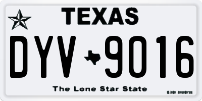 TX license plate DYV9016